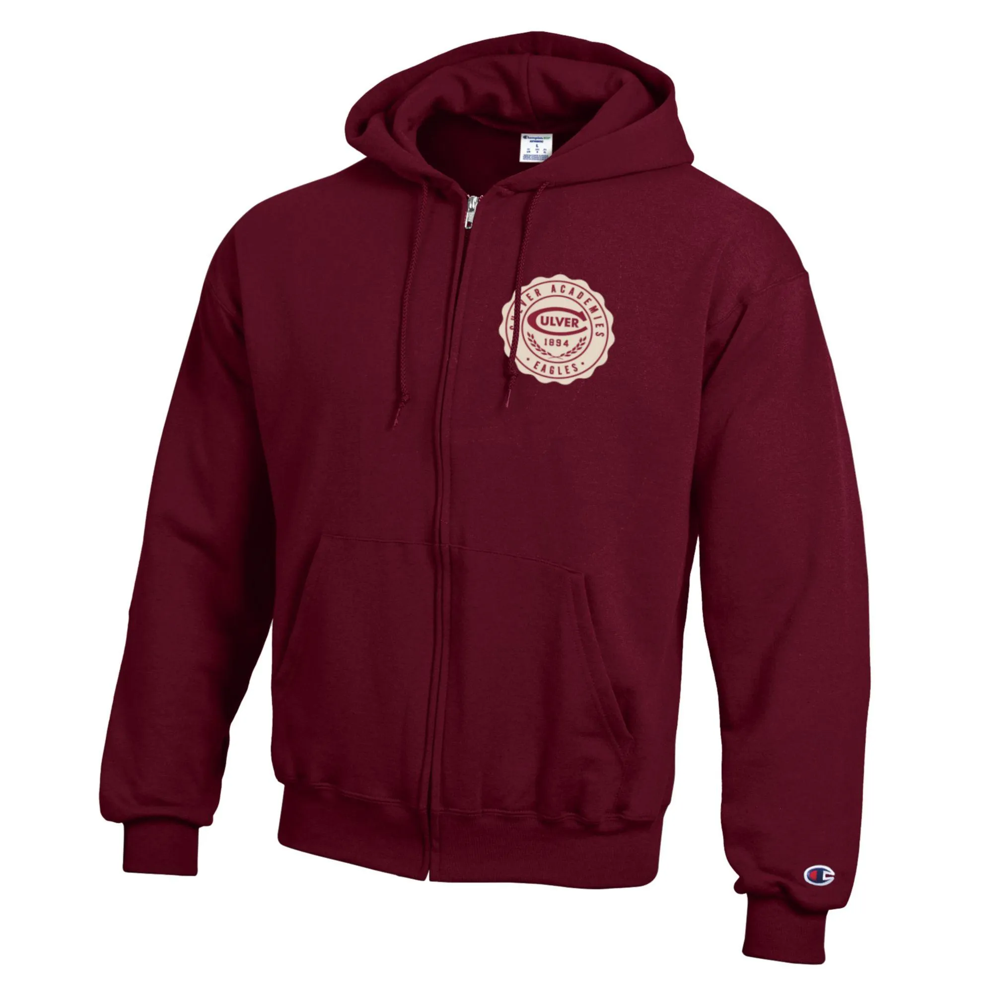 Easy to Carry Trendy Top Champion Powerblend Full-Zip Hood - Maroon