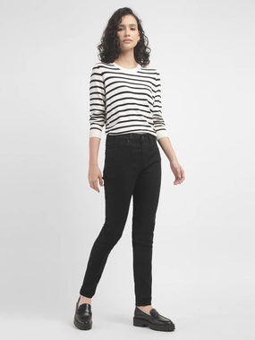 Women's 721 Black Skinny Fit High Rise Jeans Move With Ease Premium Party Look