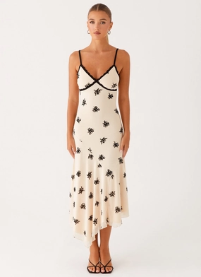 velvet feel Fold-Over-Detail Amelia Midi Dress - Nude