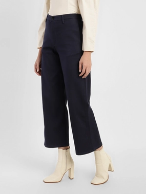 Casual Friday Picnic Style Nature Lover Women's Blue Ribcage Bell Bottom Wide Leg Fit High Rise Jeans