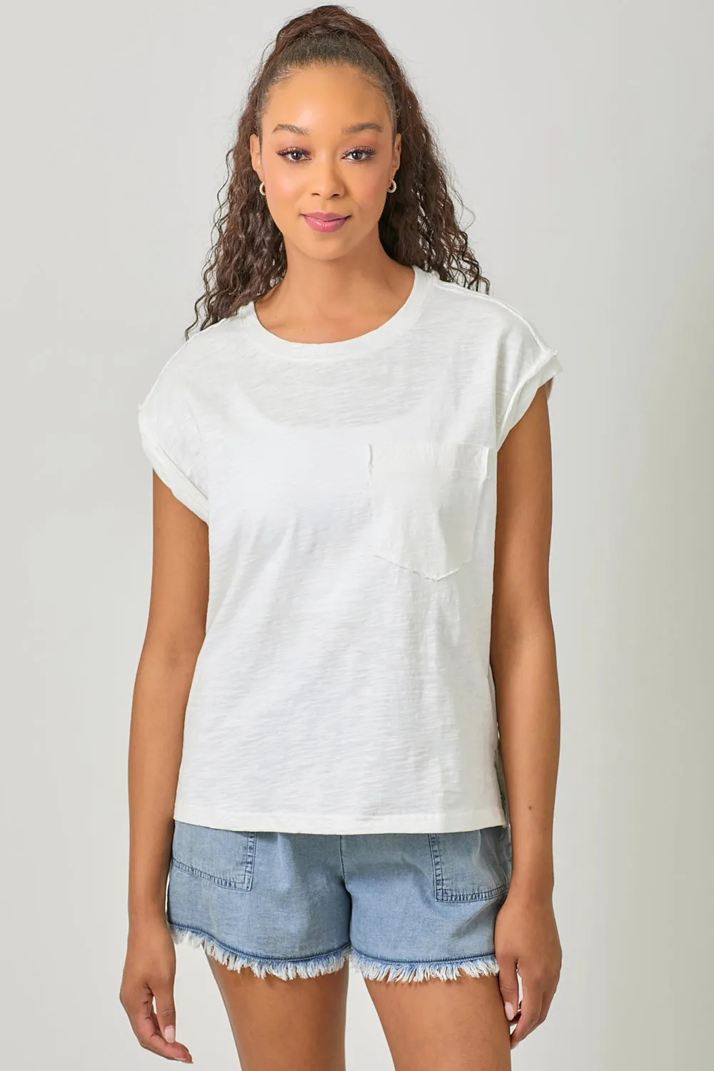 Washed Slouchy Essential Tee | Vintage White, Washed Tomato, Ice Blue Recycled Fiber Blend Soft Cotton Feel