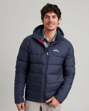 Layered Cuff System Ski Use Men's Epiq Hooded Down Jacket - Midnight Navy