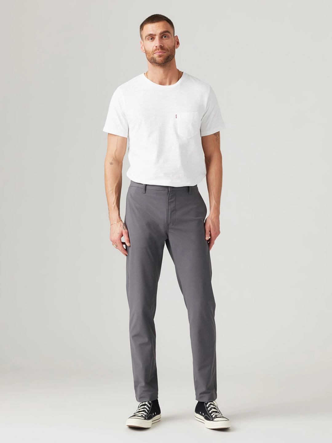 AntiPilling Men's Grey Regular Fit Chinos