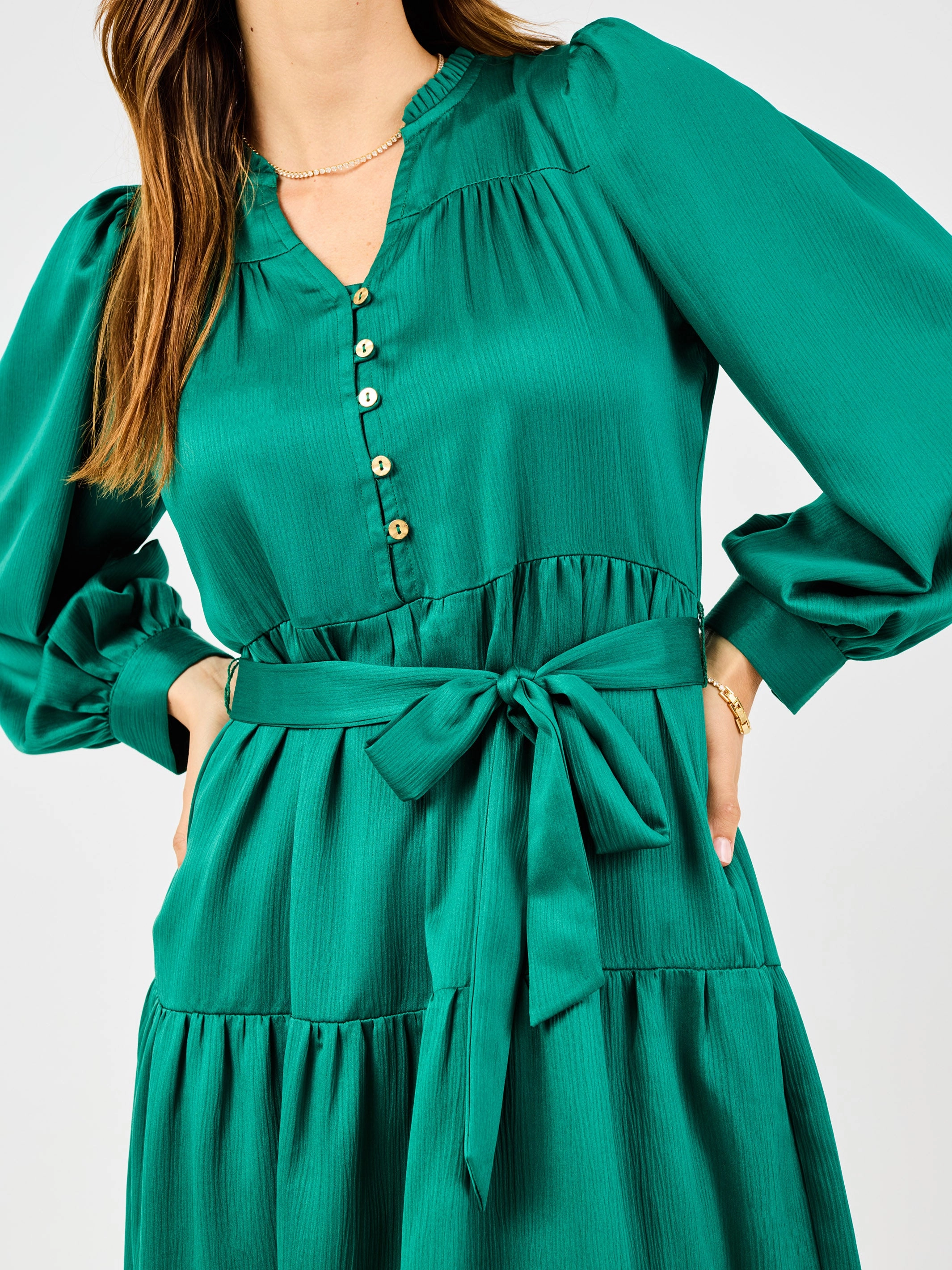 Gracelyn Dress | Aventurine Polished Details