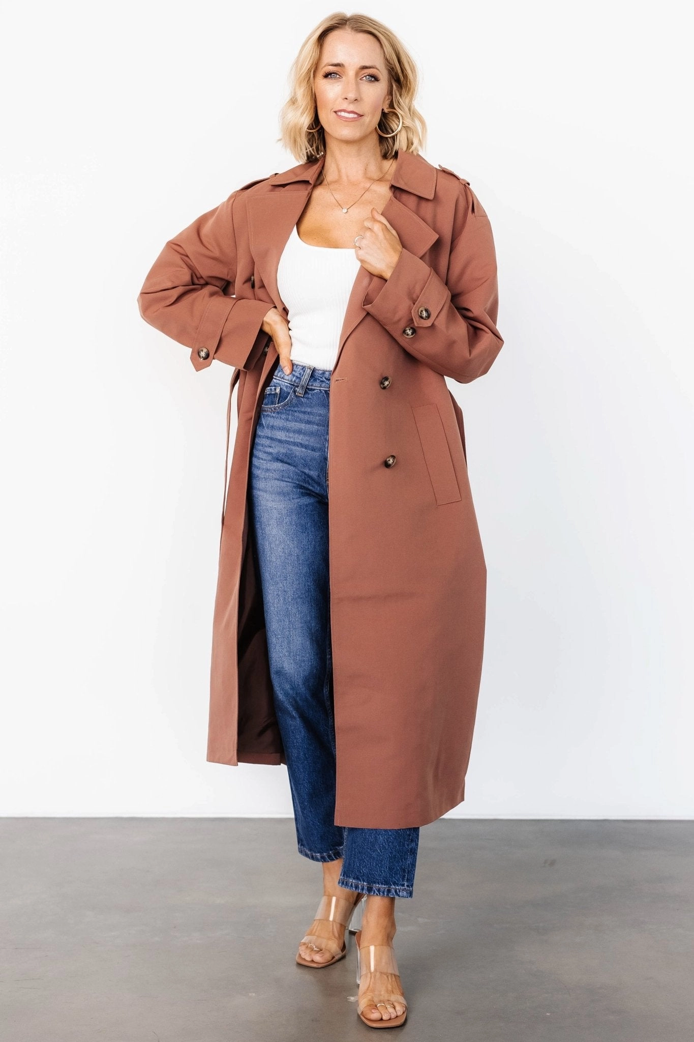 Changeable Style Elias Trench Coat | Warm Brown