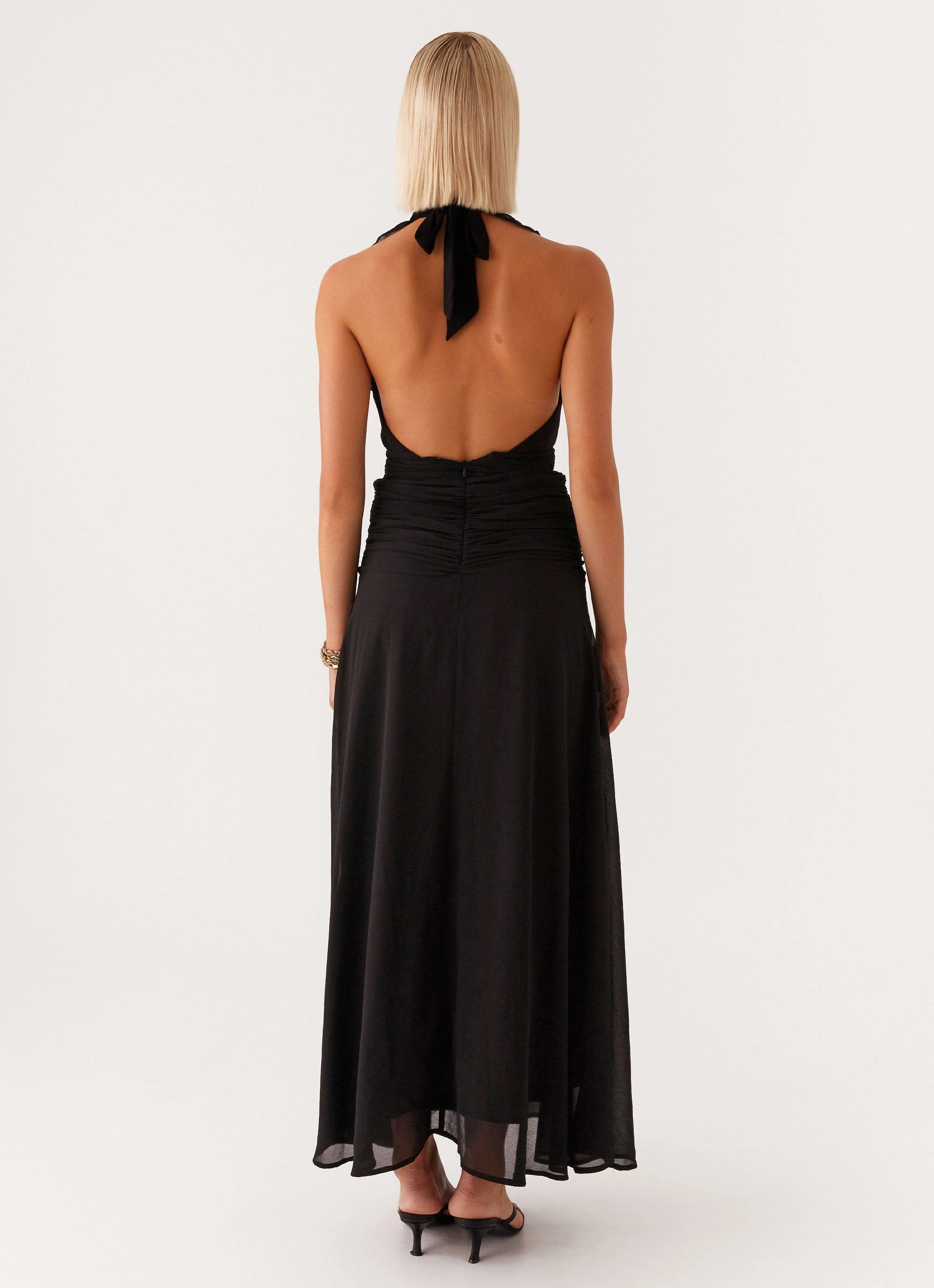 What You Need Frill Maxi Dress - Black Fall Silhouette