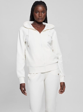 White Olympe Hoodie Jacket Airflow Optimization
