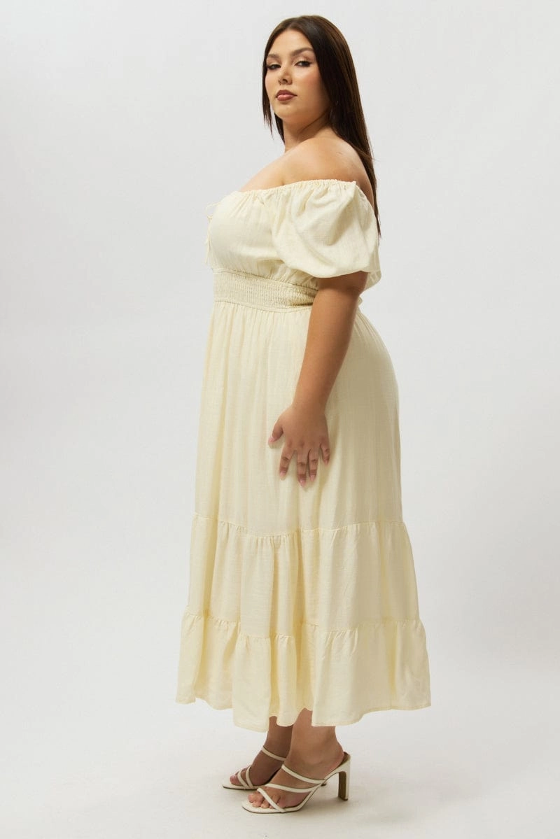 White Tiered Midi Dress Short Sleeve Ruched Bust Kimono-Sleeve