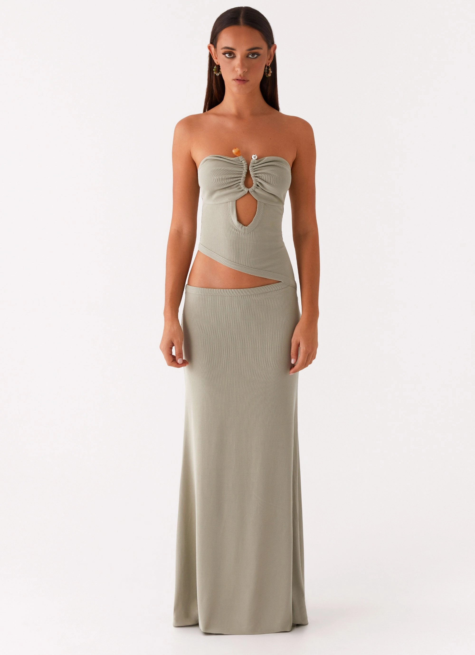Evening Classic Wild Roses Maxi Dress - Sage