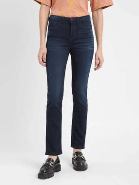 Water Efficient Wash Process Music Event Smooth Casual Women's 312 Blue Straight Fit Mid Rise Jeans