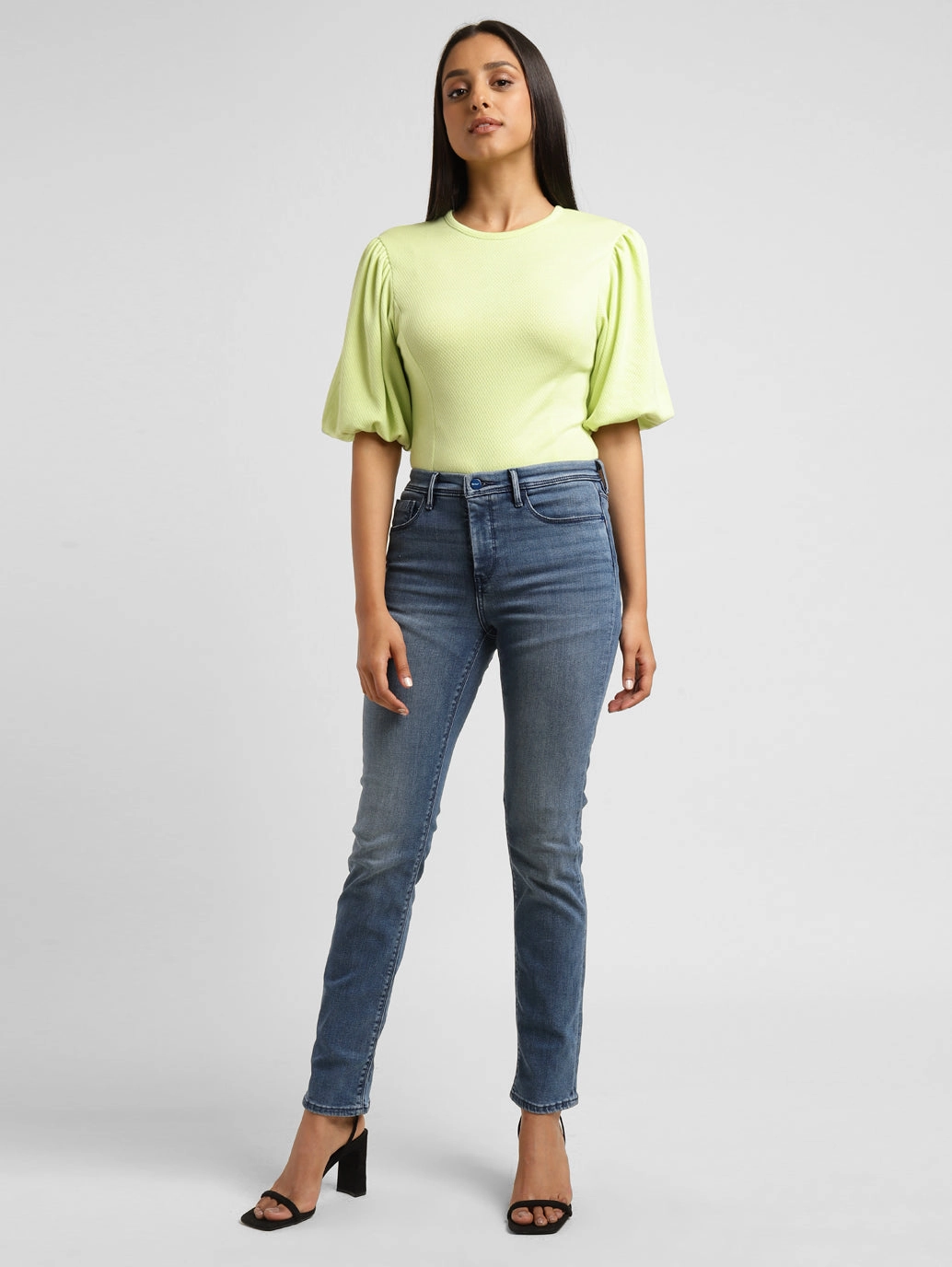 Morning Stroll Stretch Women's 312 Blue Straight Fit Mid Rise Jeans