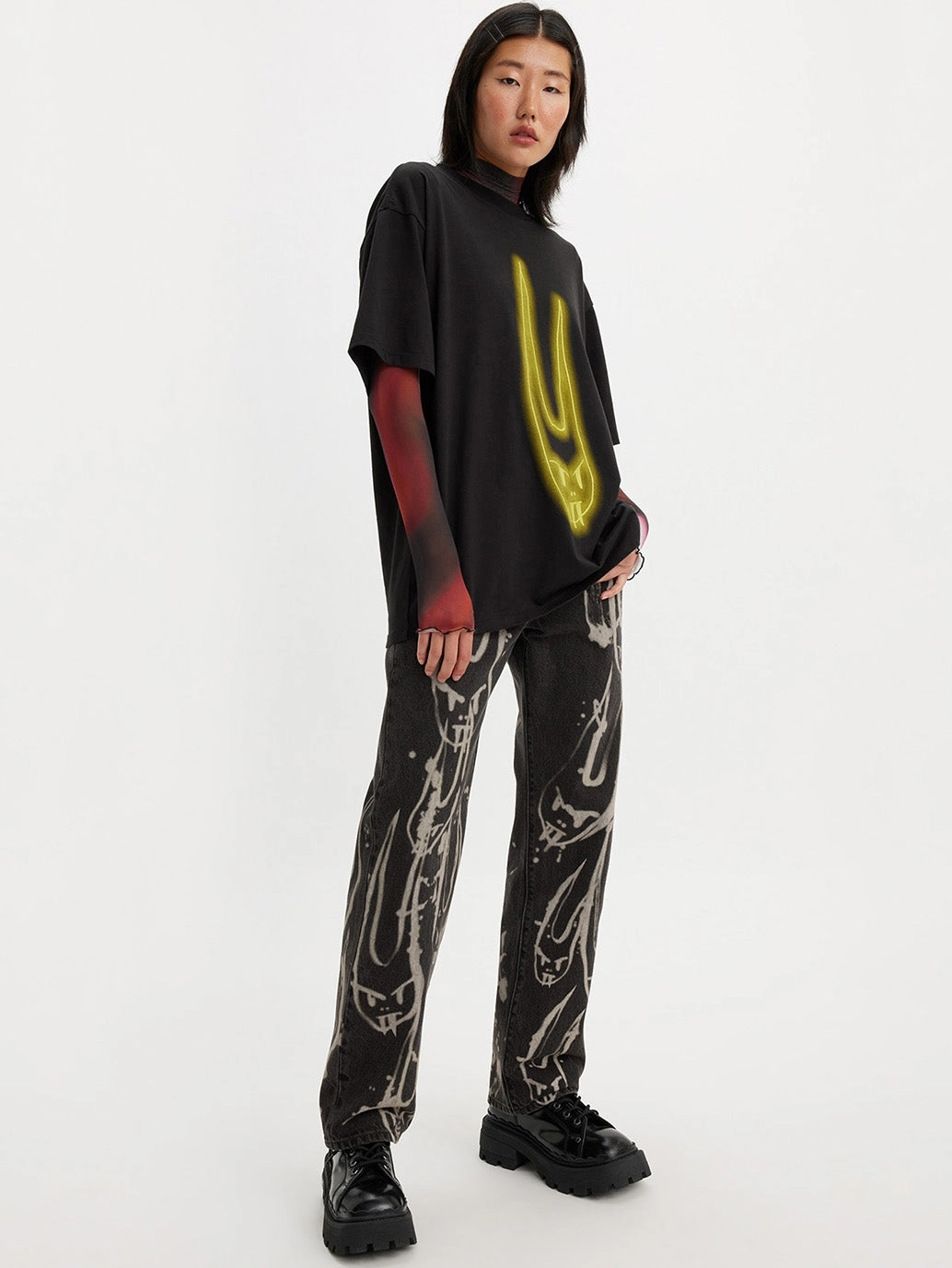 Spring Mood Office Wear Minimalist Chic Design Style Women's 501 Black Straight Fit Mid Rise Jeans