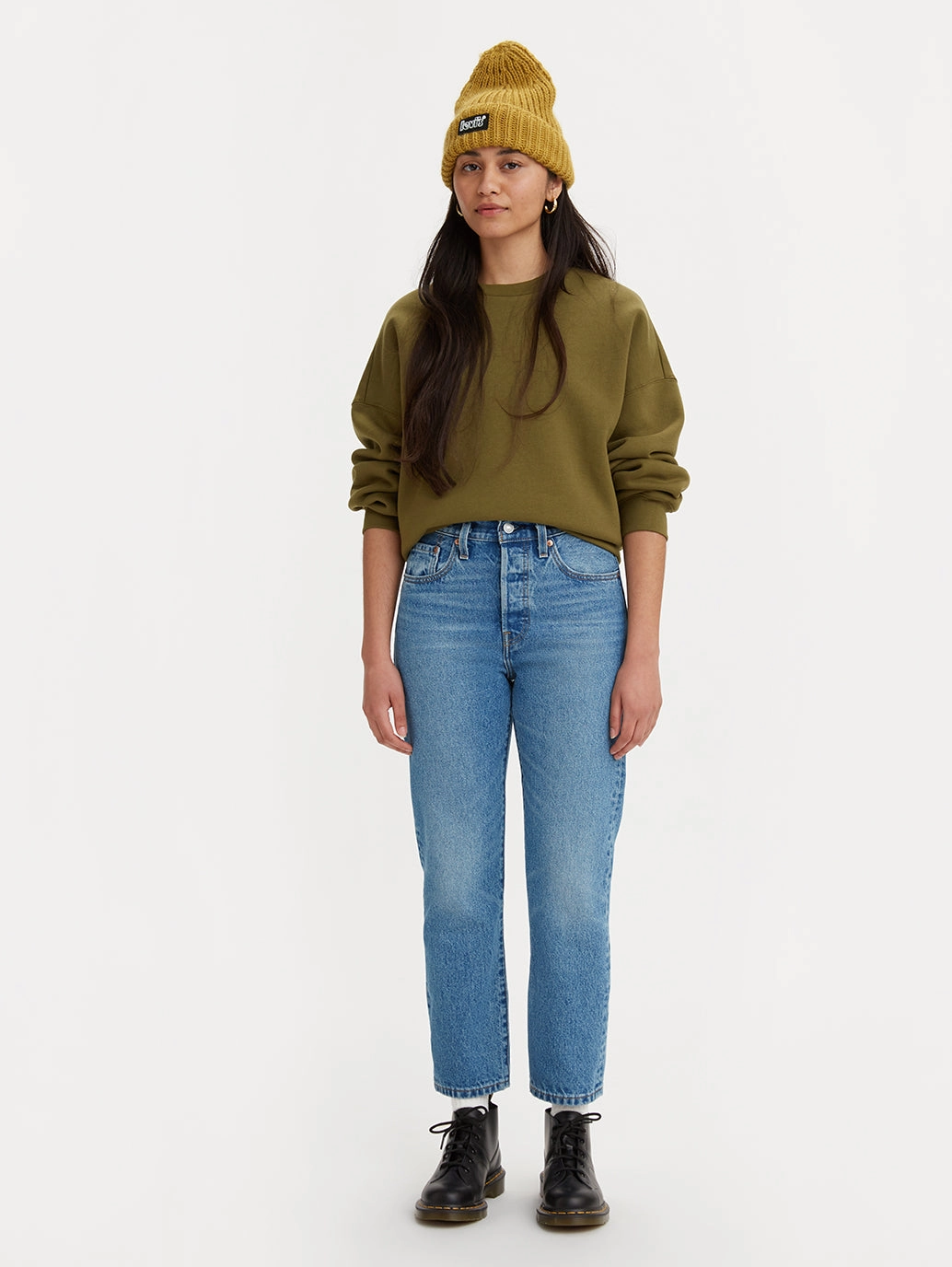 Minimalist Trendy Everyday Women's 501 Blue Straight Fit Mid Rise Jeans