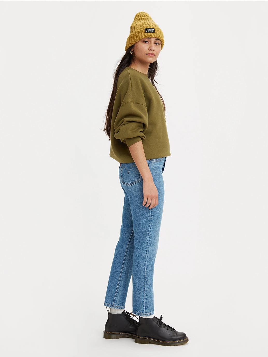 Women's 501 Blue Straight Fit Mid Rise Jeans Modern Earthy