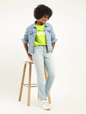 Women's 710 Blue Skinny Fit High Rise Jeans Fashionable Look