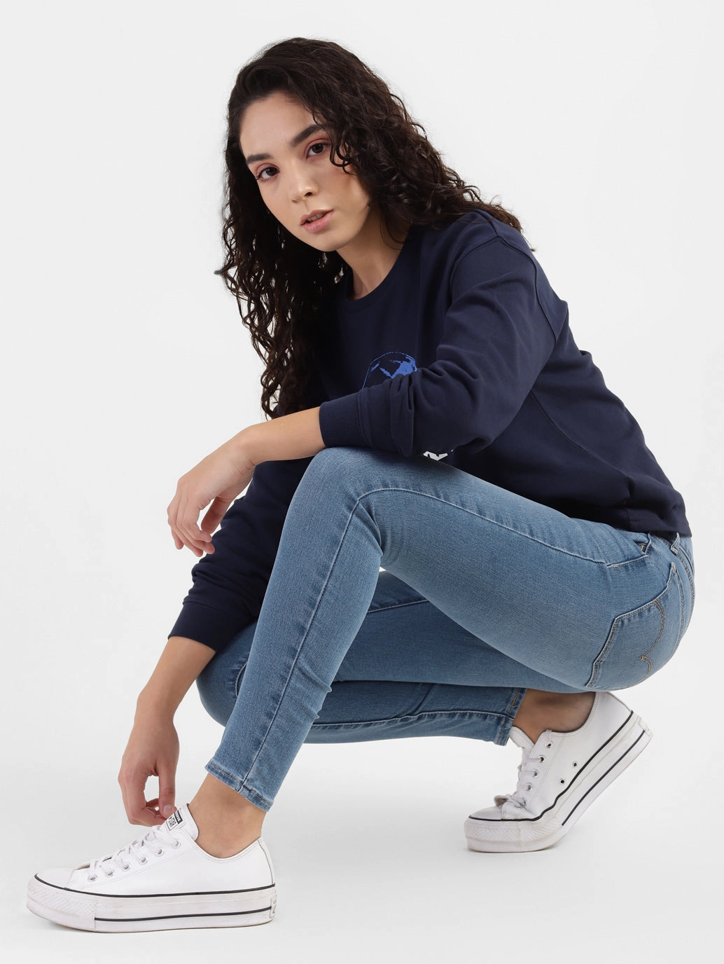 Women's 710 Blue Skinny Fit High Rise Jeans Core Fit Eco Friendly Night Out