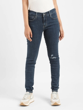 Women's 710 Blue Skinny Fit Mid Rise Jeans Modern Vibes