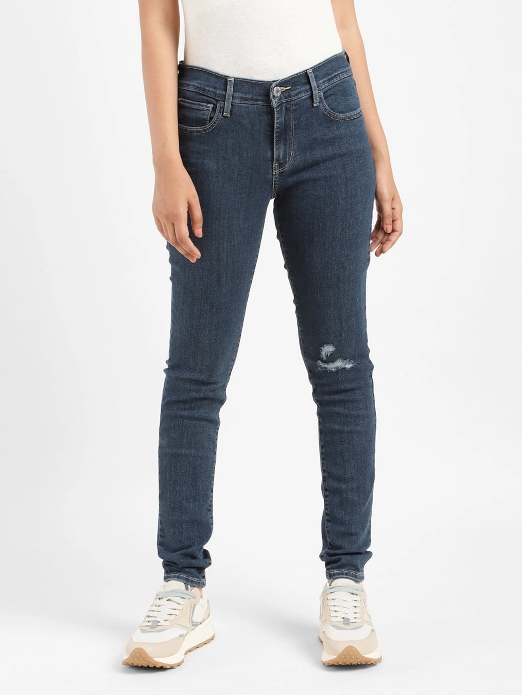 Women's 710 Blue Skinny Fit Mid Rise Jeans Modern Vibes
