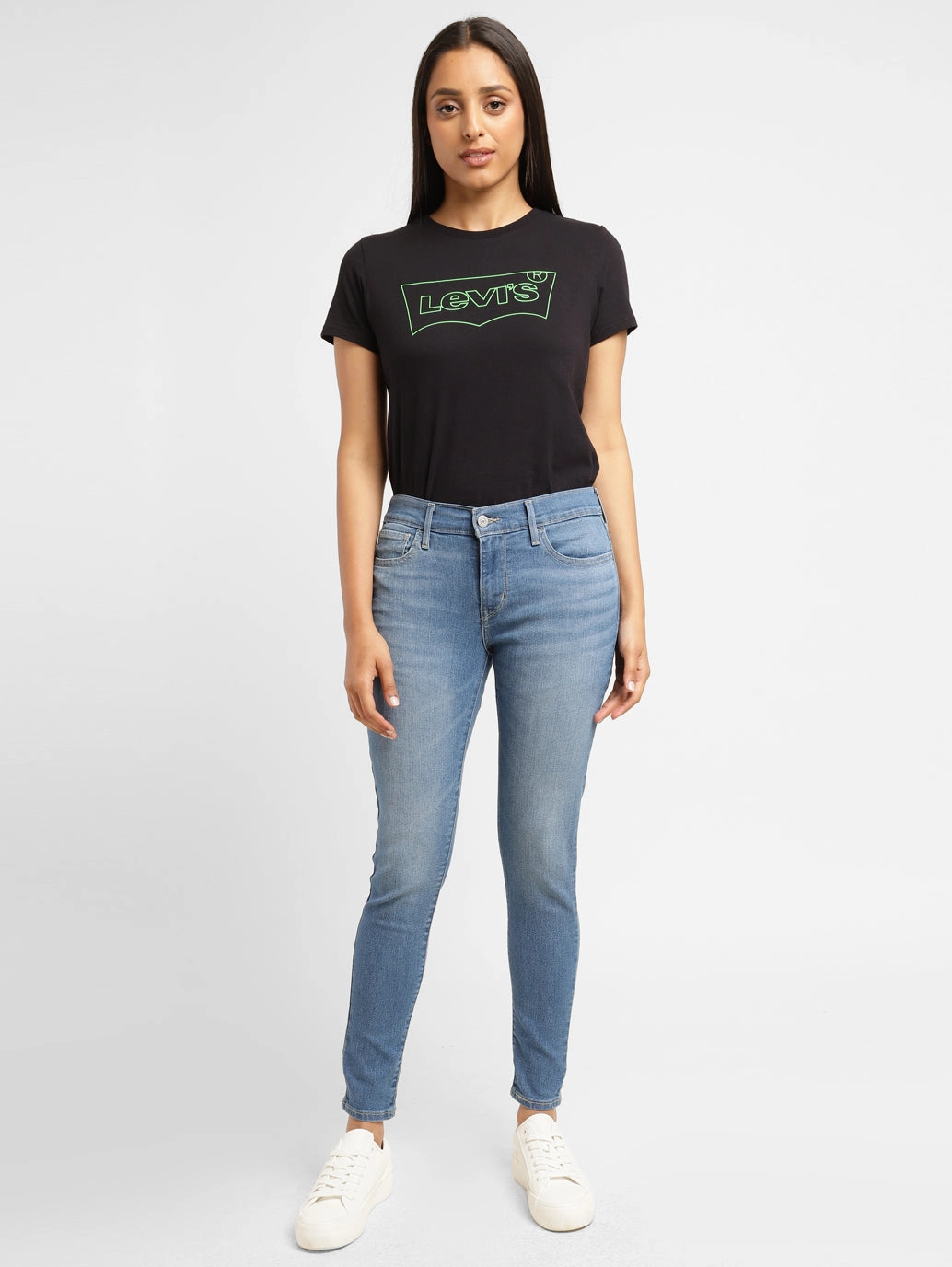 Modern Minimalist Stretch True Comfort Women's 710 Blue Skinny Fit Mid Rise Jeans