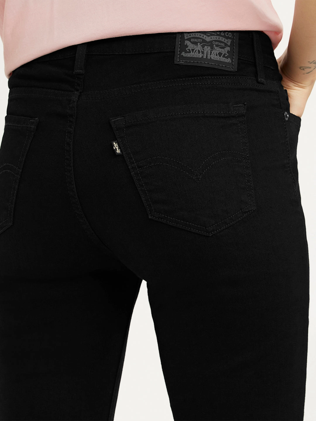 Durable Hardware Women's 711 Black Skinny Fit Mid Rise Jeans