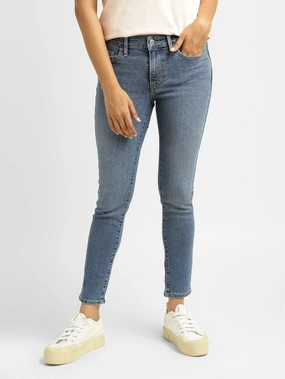 Riveted Stress Points Party Look Couple Look Earthy Women's 711 Blue Skinny Fit High Rise Jeans