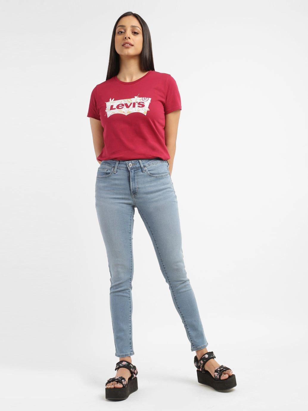 Women's 711 Blue Skinny Fit Mid Rise Jeans Fashion Focus City Approved