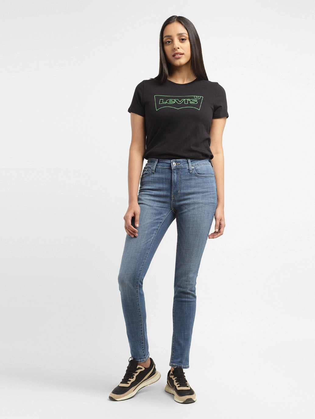 Women's 711 Blue Skinny Fit Mid Rise Jeans Modern Design Sustainable Weekend Getaway