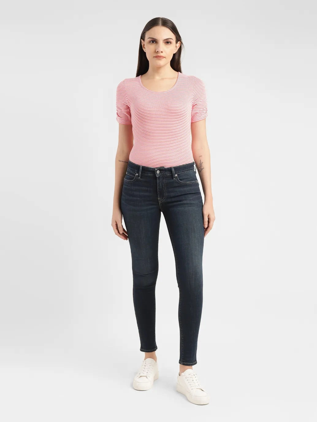 Gym Ready Evening Stroll Tapered leg Women's 711 Blue Skinny Fit Mid Rise Jeans