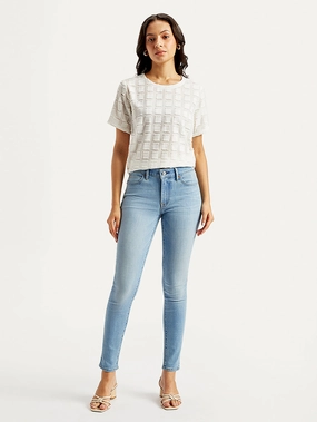 Women's 711 Light Blue Skinny Fit Mid Rise Jeans Easy Pair