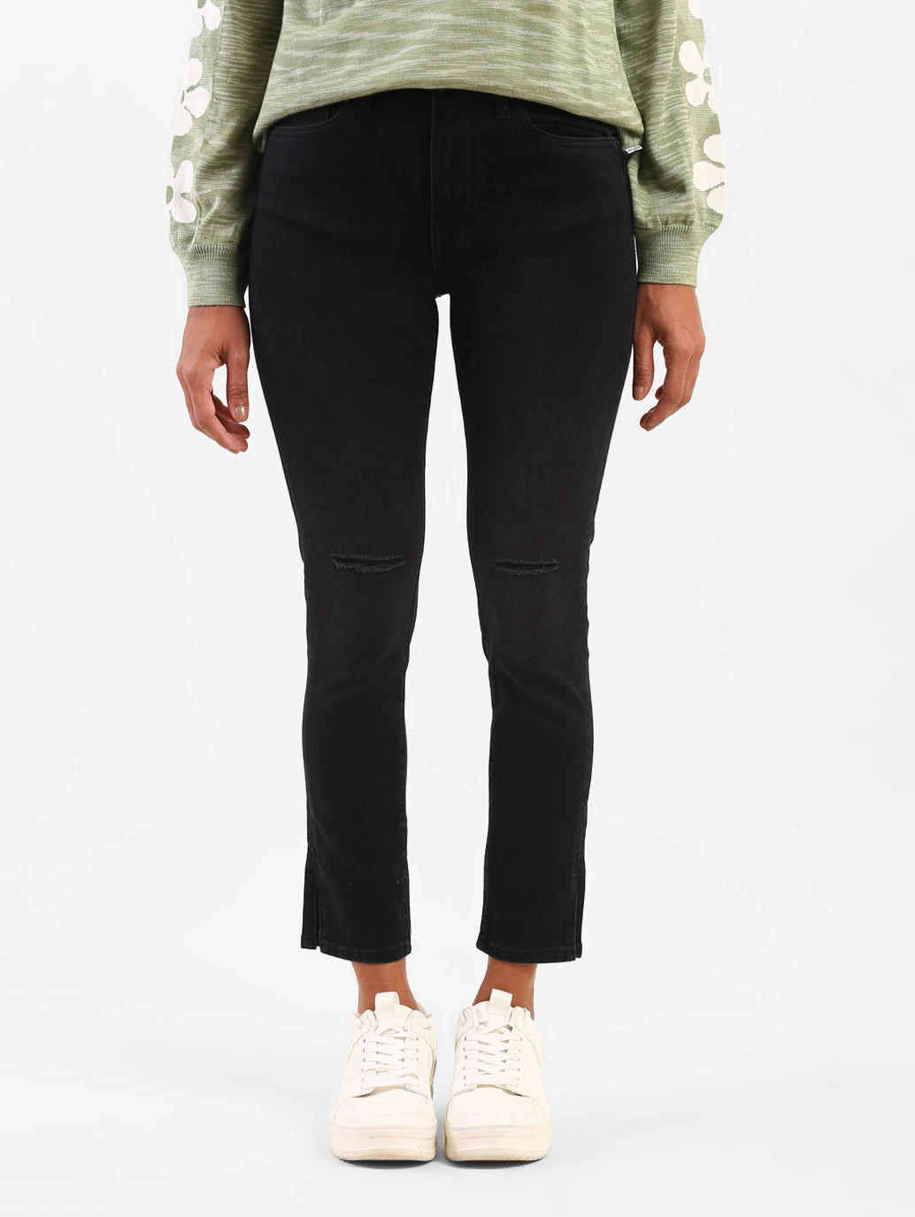 Weekend Getaway Minimalist Breathable Plain style Women's 721 Black Skinny Fit High Rise Jeans