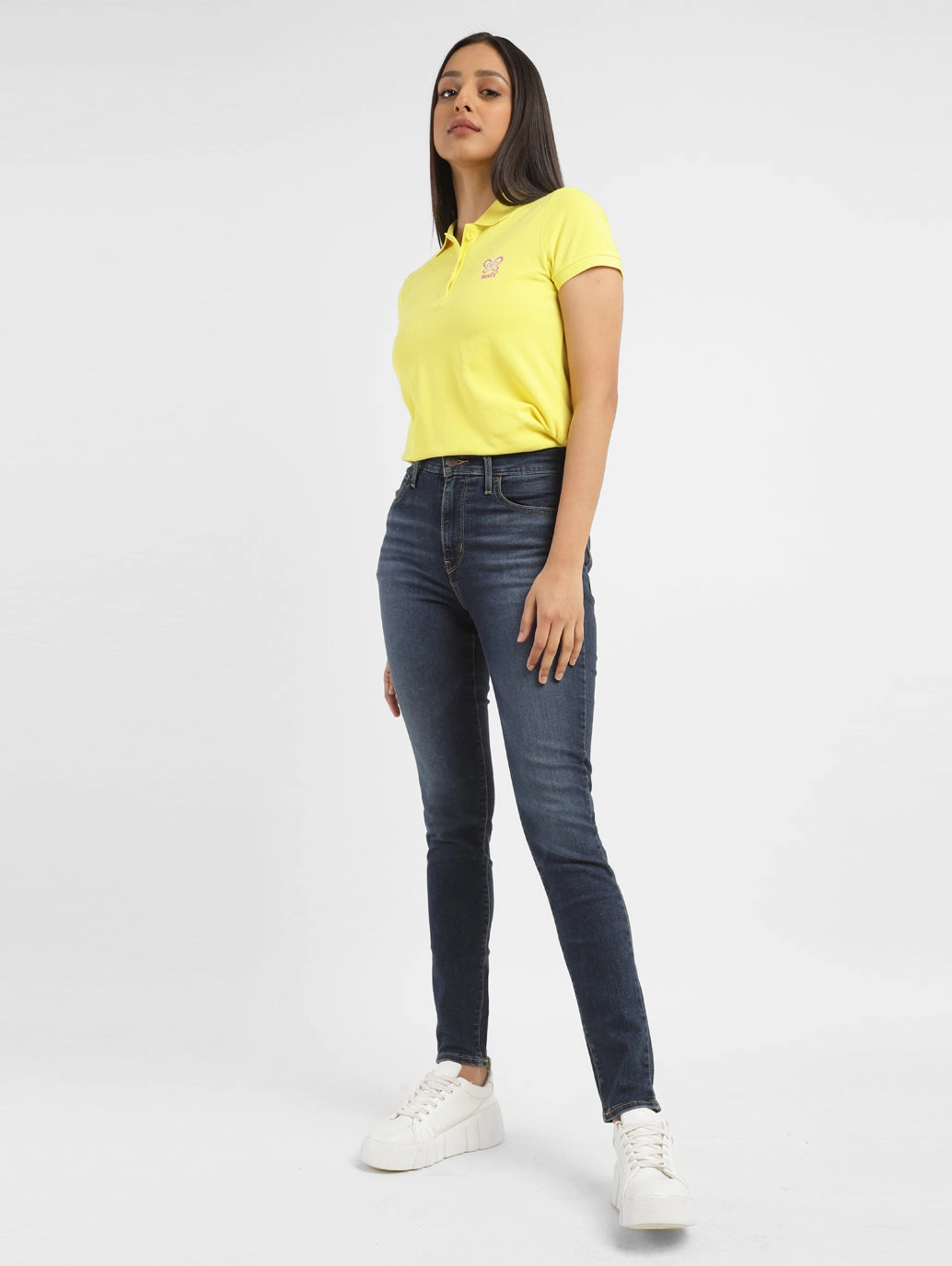 Women's 721 Blue Skinny Fit High Rise Jeans Heavy Duty Zipper Mechanism