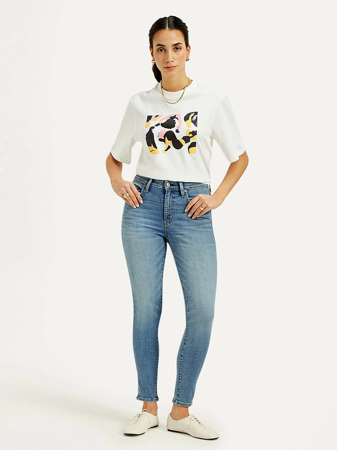 Sleek Comfort Women's 721 Blue Skinny Fit High Rise Jeans