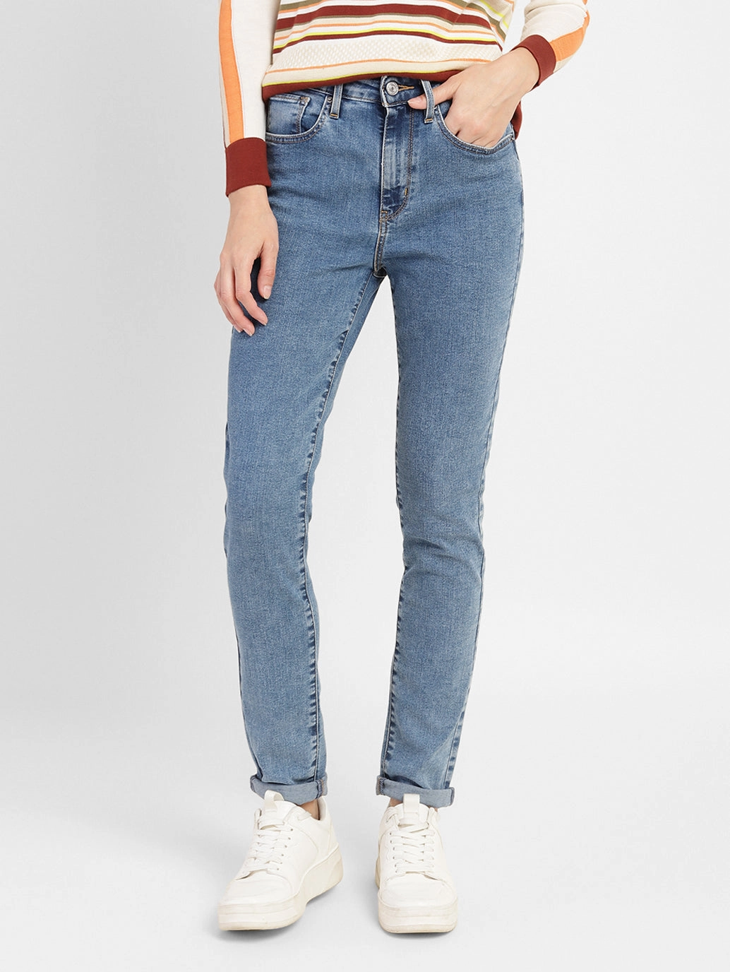 Women's 721 Blue Skinny Fit High Rise Jeans Seasonal piece