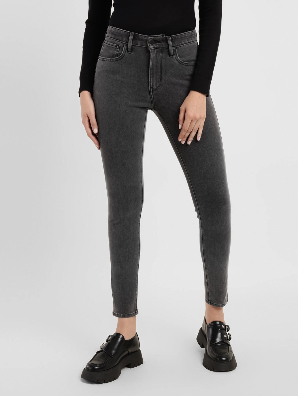 Active Ready Go-To Style Women's 721 Grey Skinny Fit High Rise Jeans