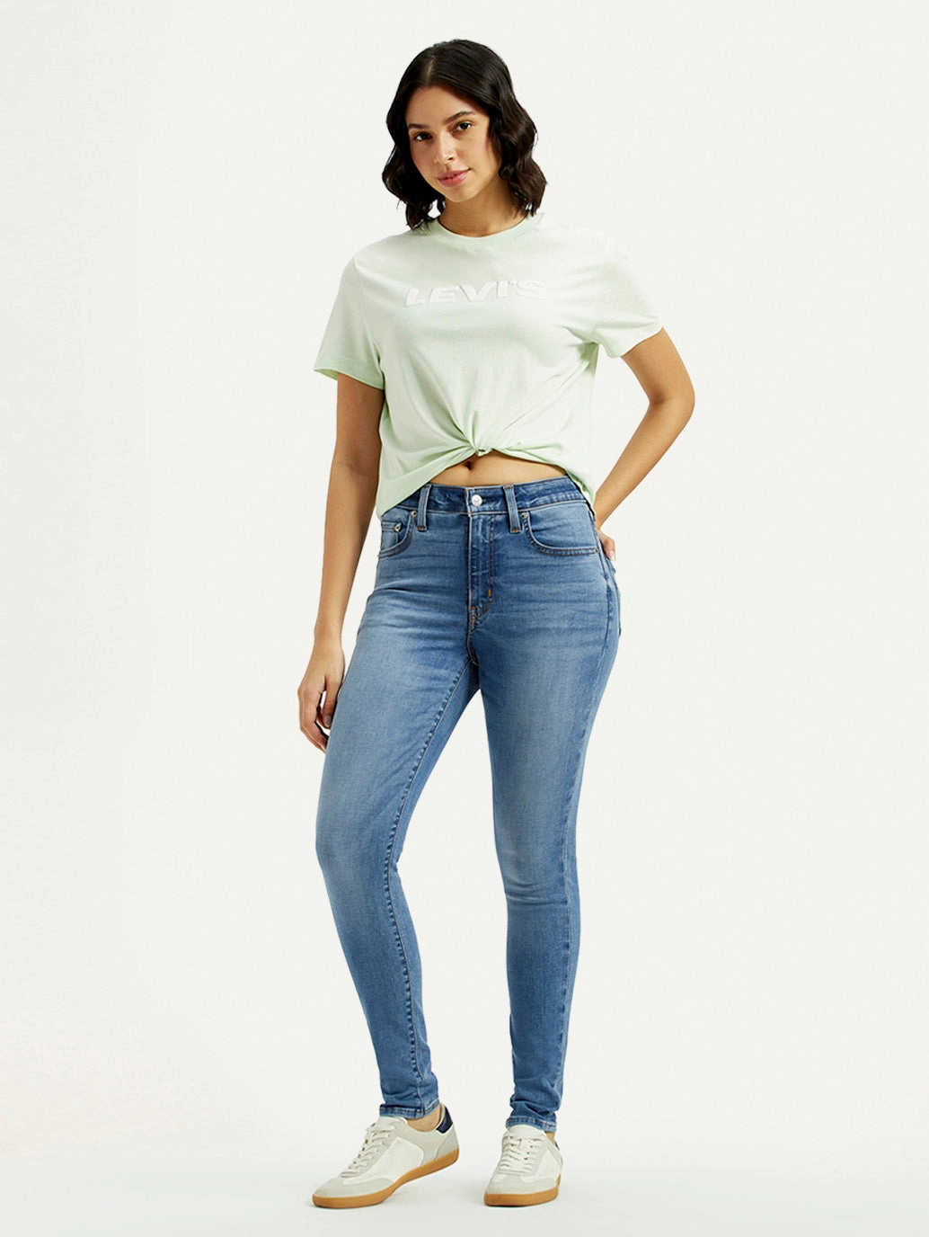 Basic Fashion Women's 721 Med Indigo Skinny Fit High Rise Jeans