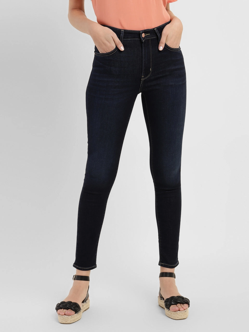 Women's 721 Navy Blue Skinny Fit High Rise Jeans Ultra Basic