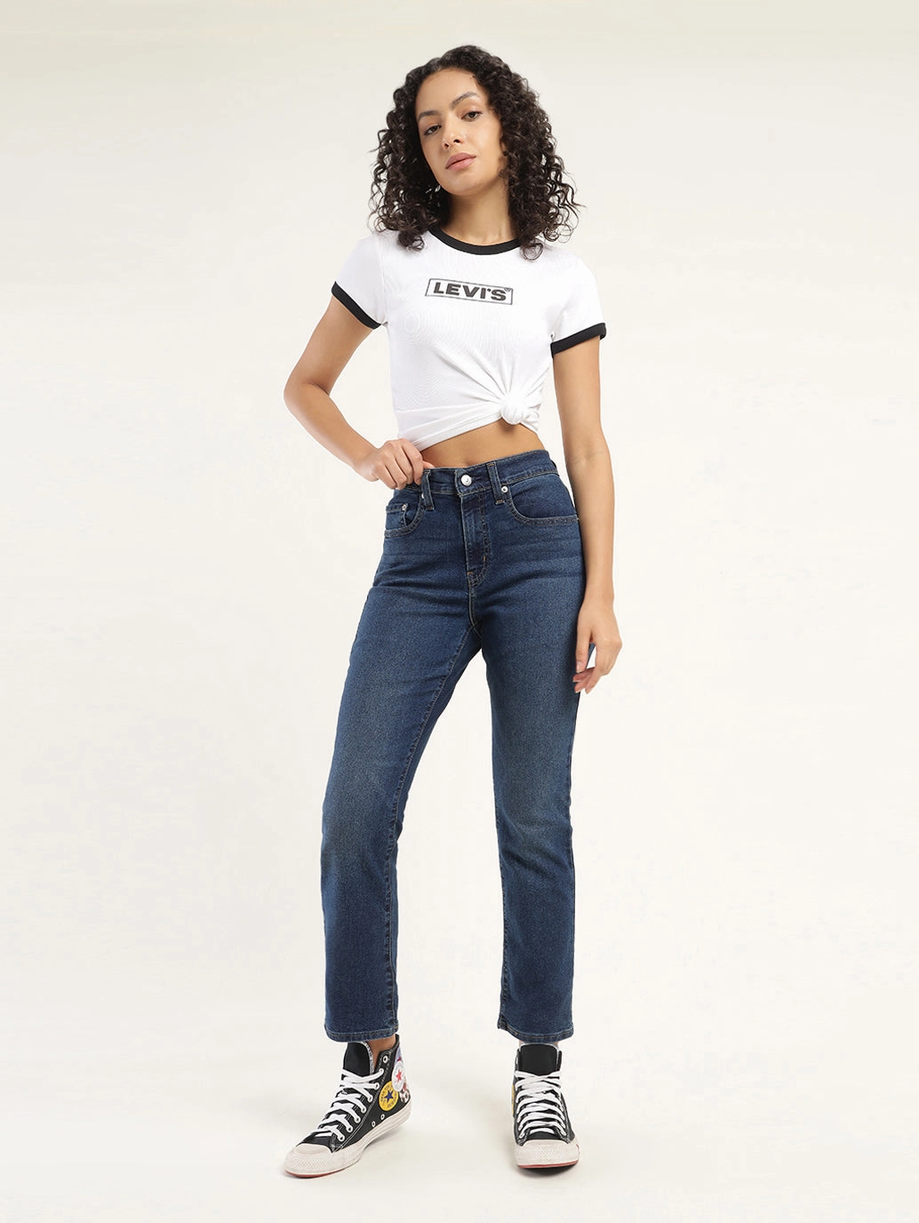 Comfortable Design Women's 724 Blue Straight Fit High Rise Jeans