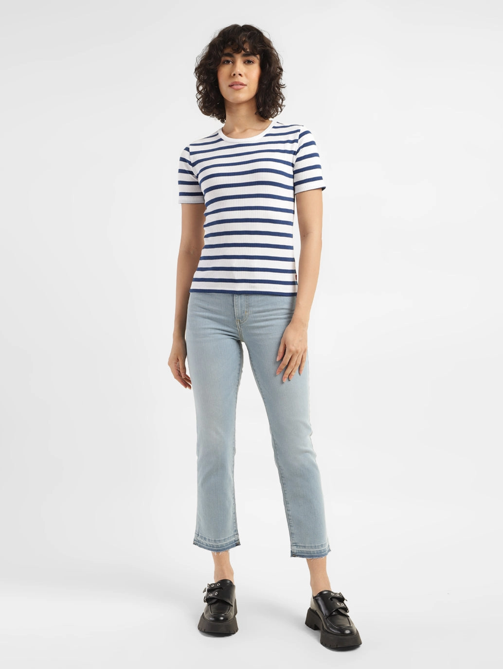 Brunch Outfit Vintage Lover Formal Women's 724 Blue Straight Fit High Rise Jeans