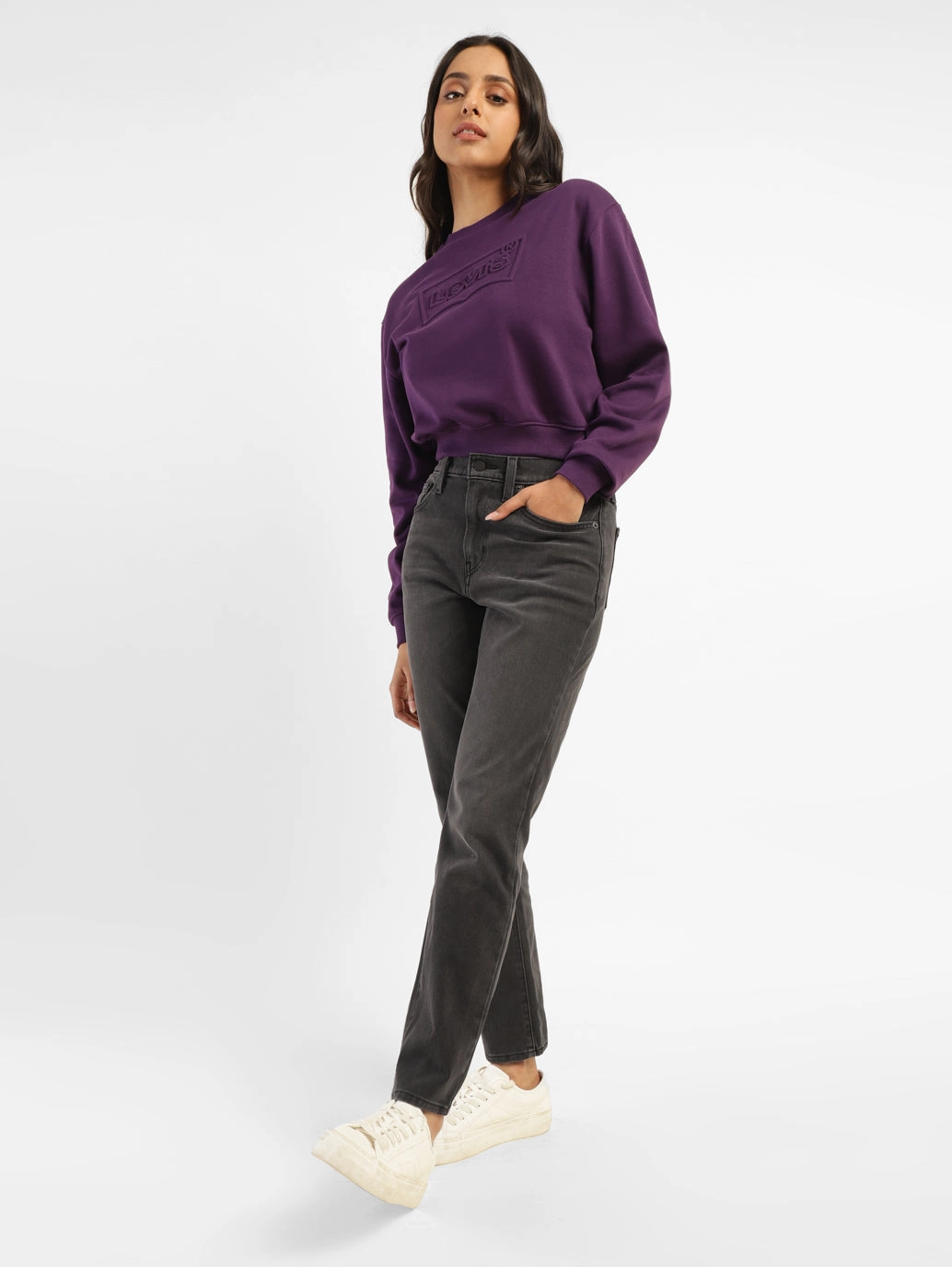 Women's 724 Grey Straight Fit High Rise Jeans Formal Classic Wear Loose