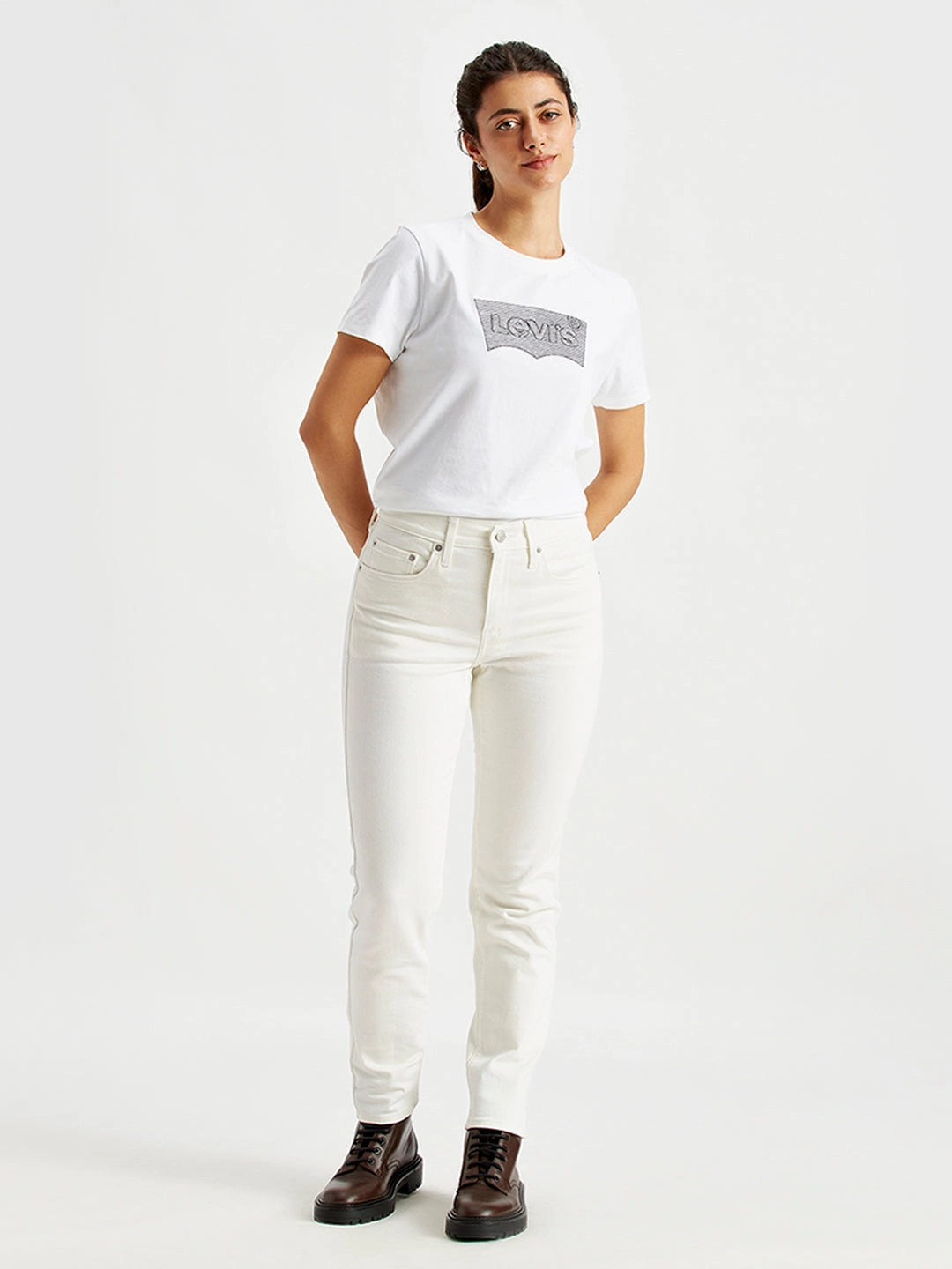 Date Night Sunny Vibes Outfit Mix Women's 724 White Straight Fit High Rise Jeans