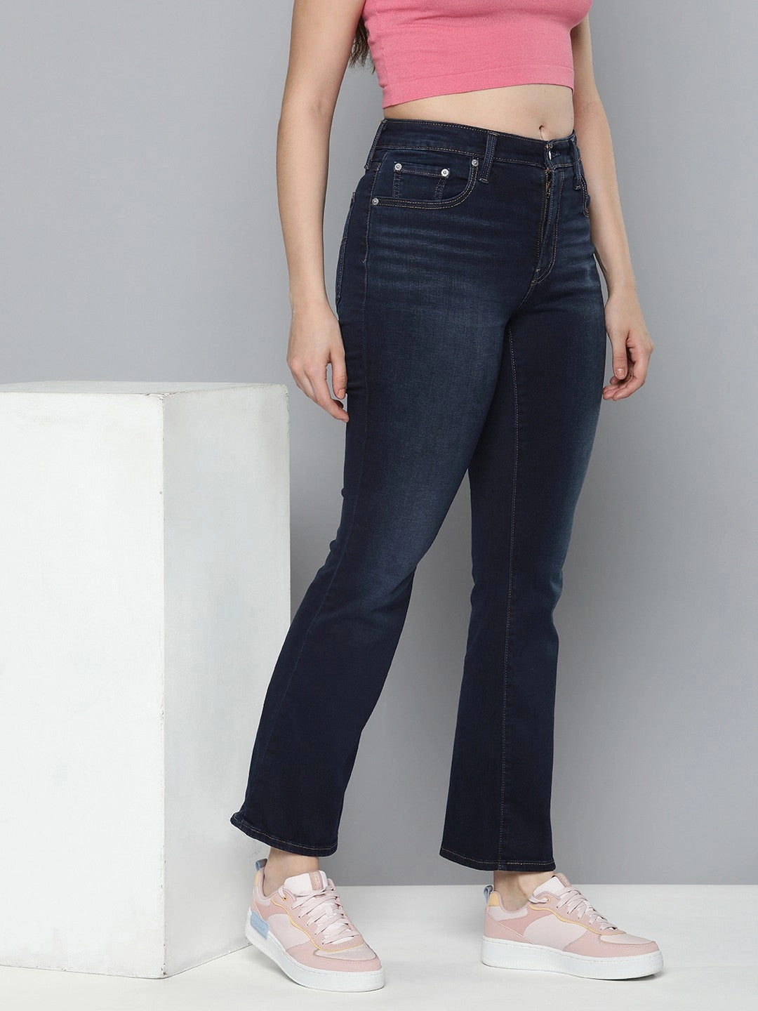 Subtle Look Clean Fit Women's 725 Blue Flared Fit High Rise Jeans