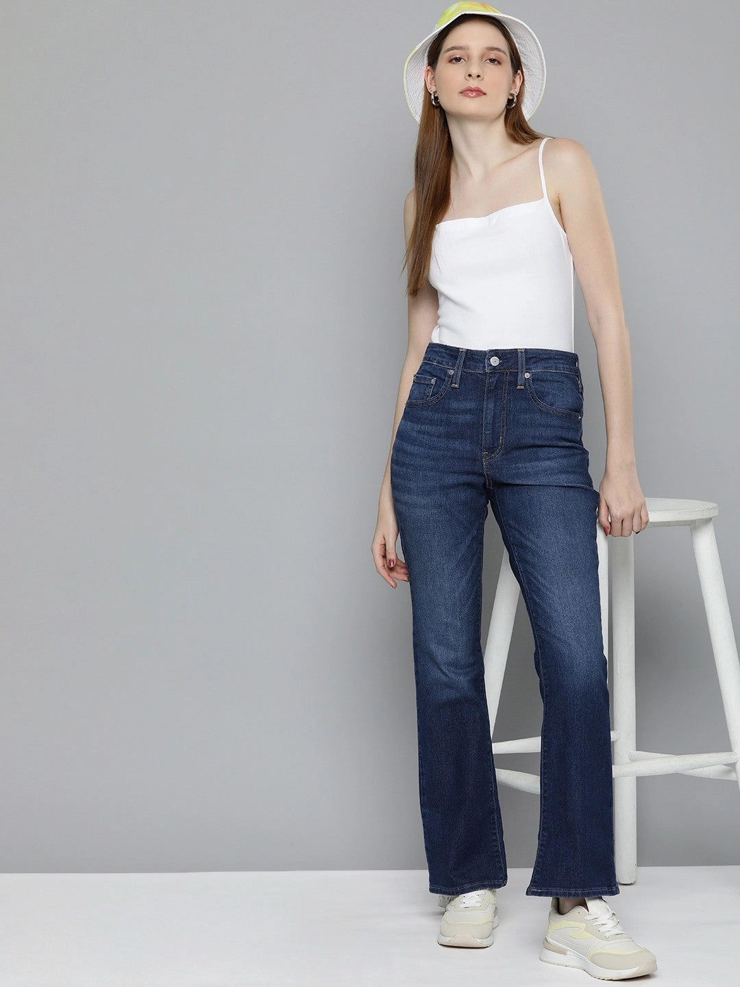 Chic Design Women's 725 Blue Flared Fit High Rise Jeans