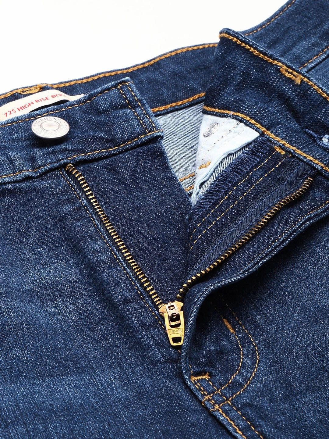 Women's 725 Blue Flared Fit High Rise Jeans Artist Vibe Everyday Clean Base