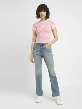 Cool Texture All Around Fit Women's 725 Blue Flared Fit High Rise Jeans