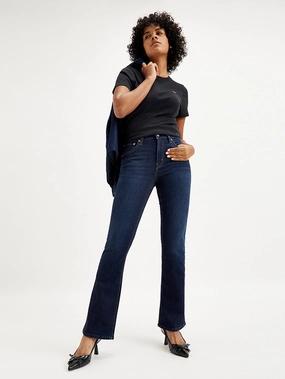 Everyday Basic Relaxed Comfort Women's 725 Navy Blue Flared Fit High Rise Jeans