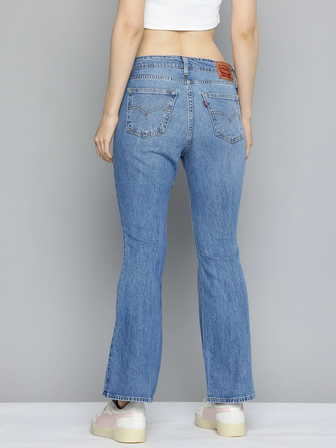 Women's 726 Blue Flared Fit High Rise Jeans Color Lock Technology