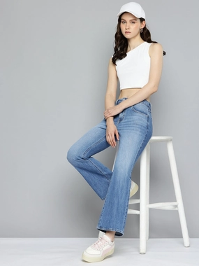 Women's 726 Blue Flared Fit High Rise Jeans Always Stylish