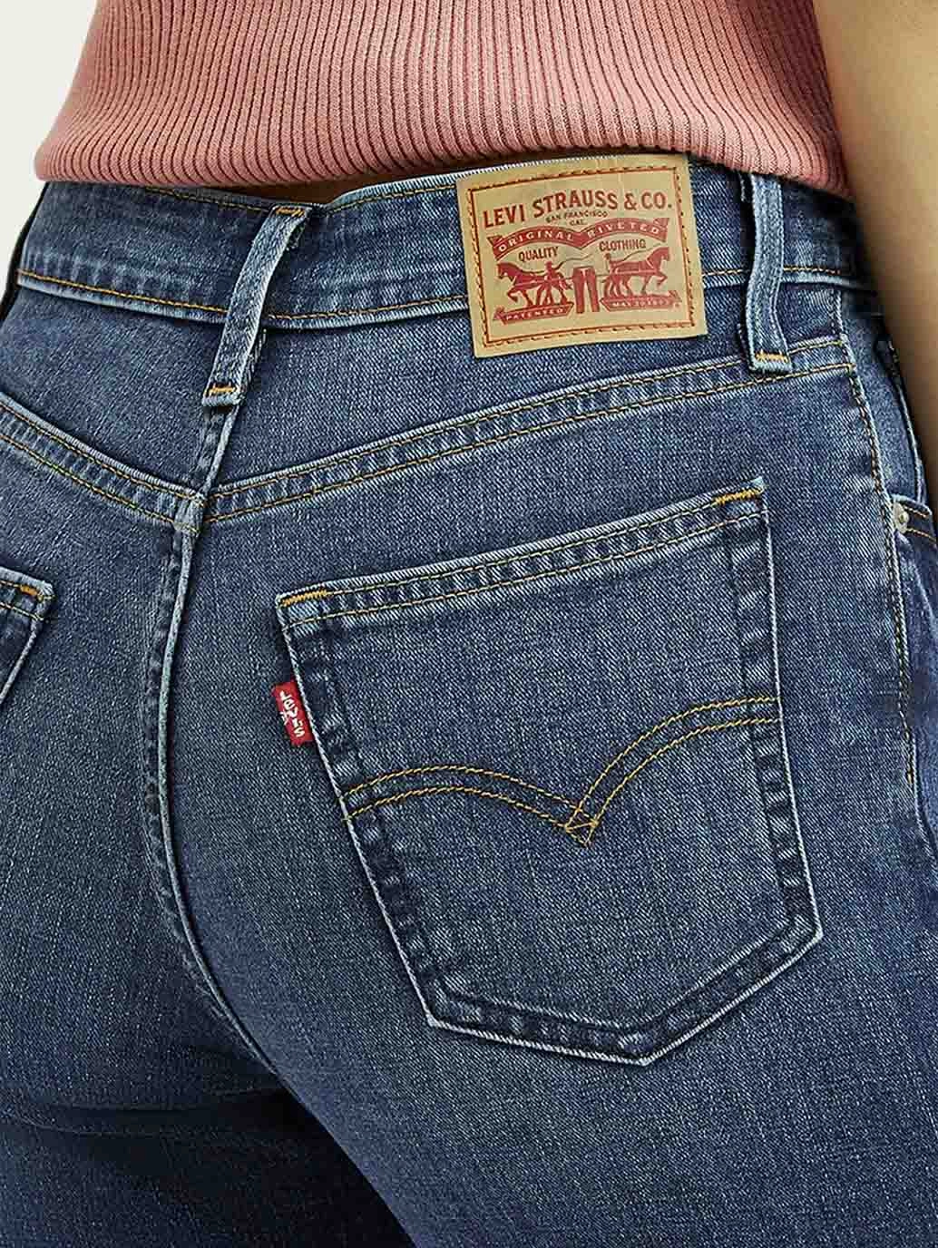 Perfect Length Design Women's 726 Blue Flared Fit High Rise Jeans