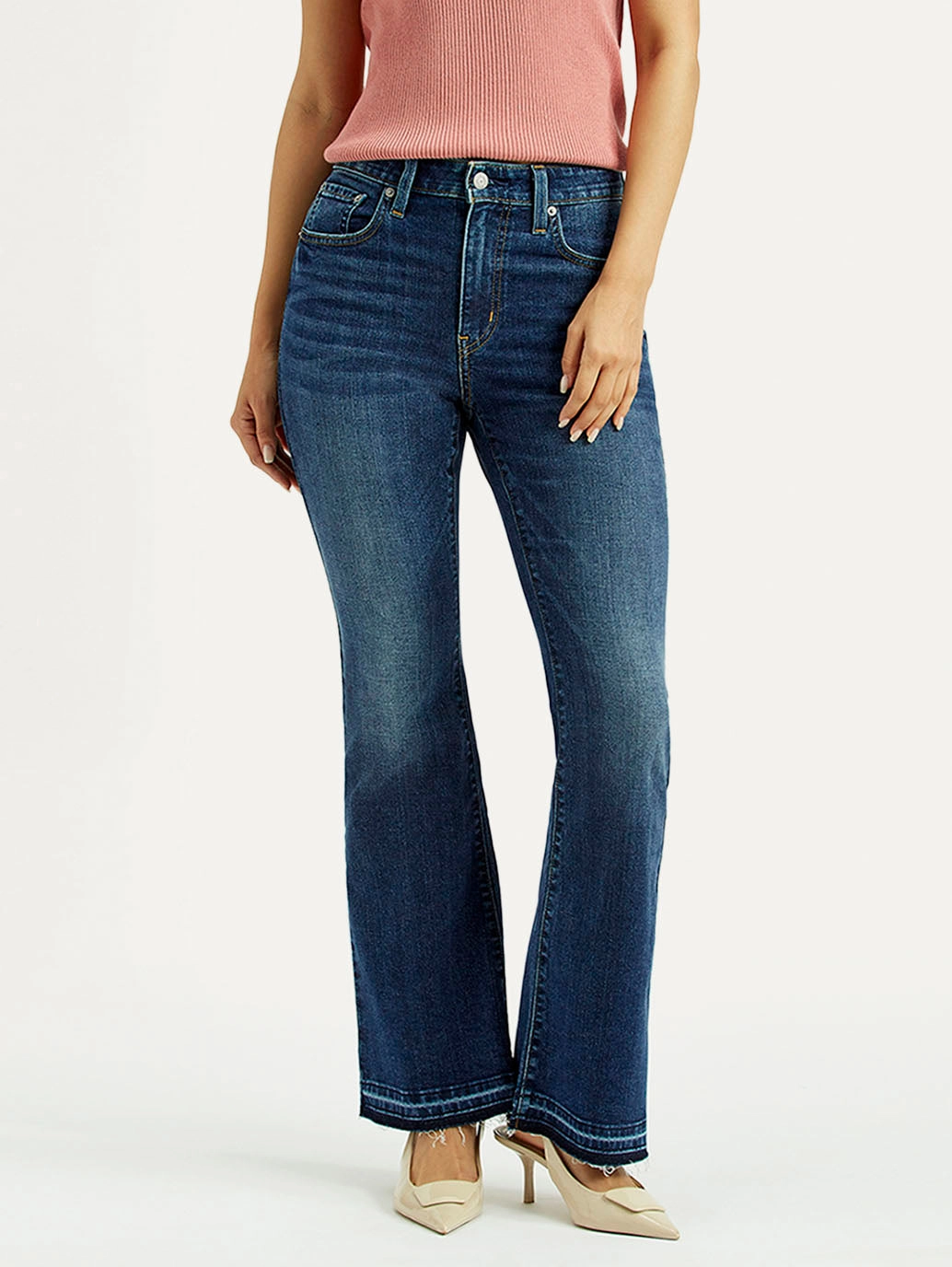 Lightweight Parent Style Durable Comfortable Appearance Women's 726 Blue Flared Fit High Rise Jeans