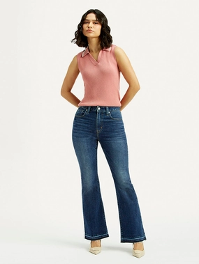 Women's 726 Blue Flared Fit High Rise Jeans Wardrobe Choice Simple Outfit